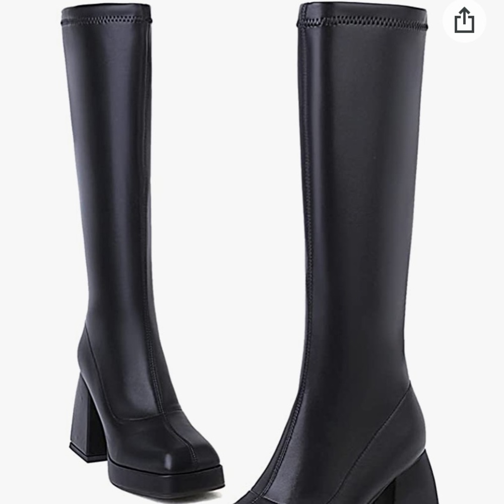 Platform knee high boots
